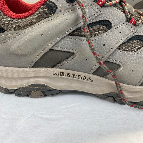 Merrell Boy's Moab 3 Mid Waterproof Hiking Shoe, Boulder/Red, Size 7 US Big Kid - Picture 15 of 16